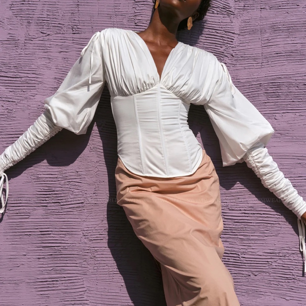 ANDREA IYAMAH TULA COTTON CORSET TOP